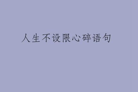 人生不设限心碎语句