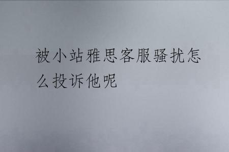 被小站雅思客服骚扰怎么投诉他呢