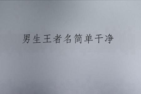 男生王者名简单干净