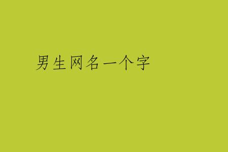 男生网名一个字