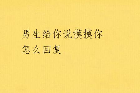 男生给你说摸摸你 怎么回复