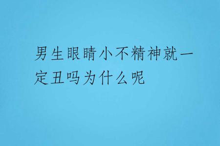 男生眼睛小不精神就一定丑吗为什么呢