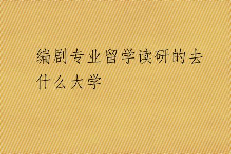 编剧专业留学读研的去什么大学