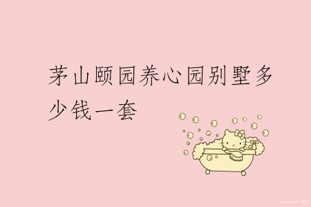 茅山颐园养心园别墅多少钱一套