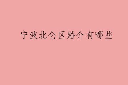 宁波北仑区婚介有哪些
