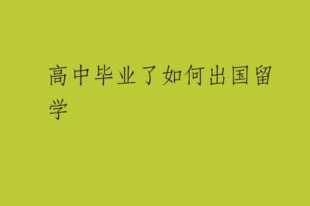 高中毕业了如何出国留学