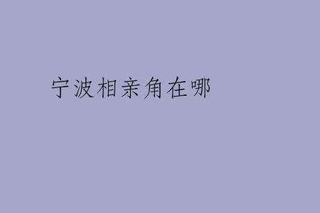 宁波相亲角在哪