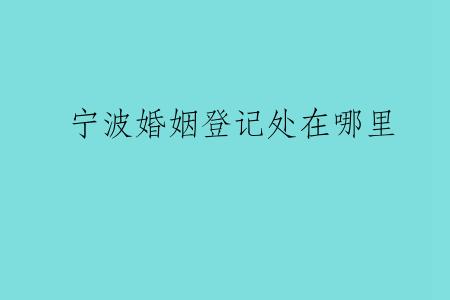 宁波婚姻登记处在哪里