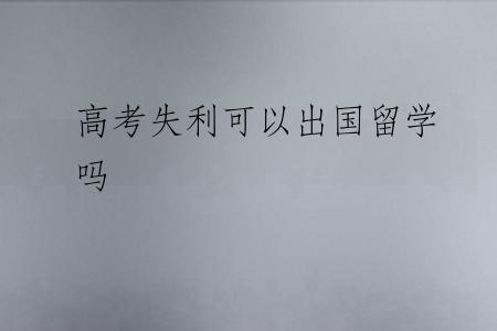 高考失利可以出国留学吗