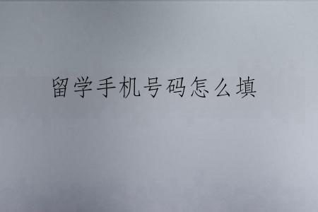 留学手机号码怎么填