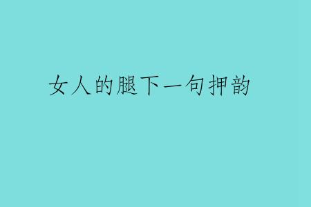 女人的腿下一句押韵