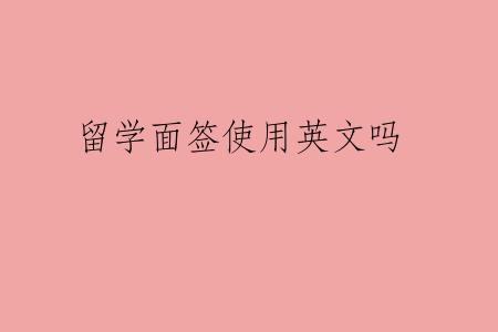 留学面签使用英文吗