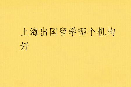 上海出国留学哪个机构好