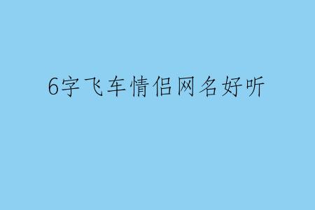 6字飞车情侣网名好听
