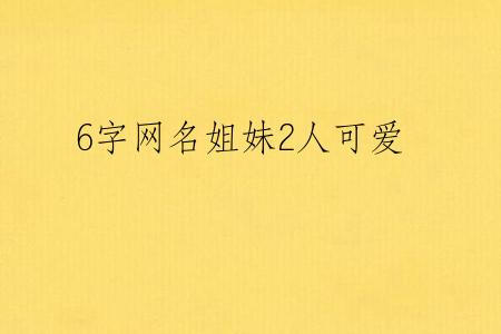 6字网名姐妹2人可爱