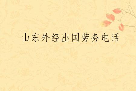 山东外经出国劳务电话