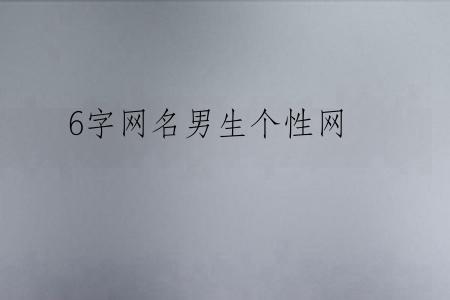 6字网名男生个性网