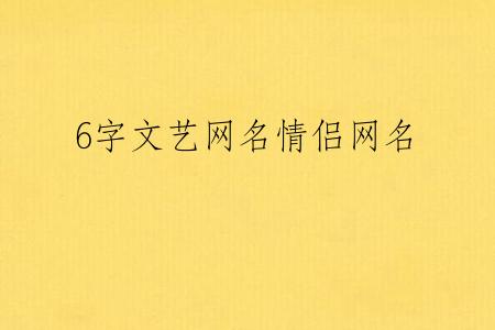 6字文艺网名情侣网名
