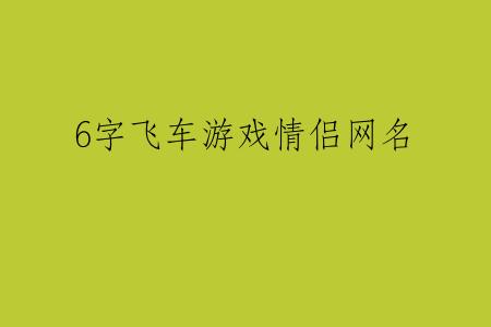 6字飞车游戏情侣网名