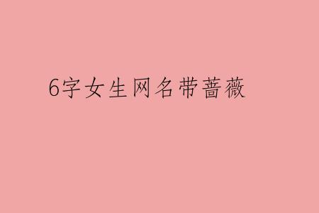 6字女生网名带蔷薇