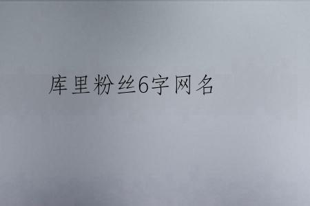 库里粉丝6字网名