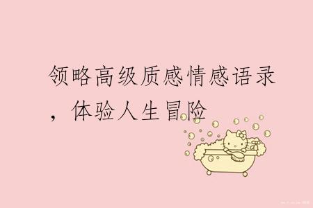 领略高级质感情感语录，体验人生冒险