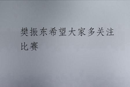 樊振东希望大家多关注比赛
