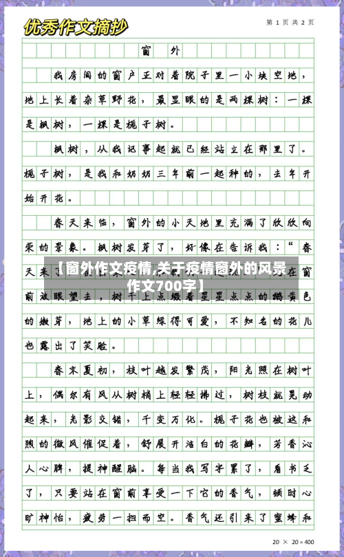 【窗外作文疫情,关于疫情窗外的风景作文700字】
