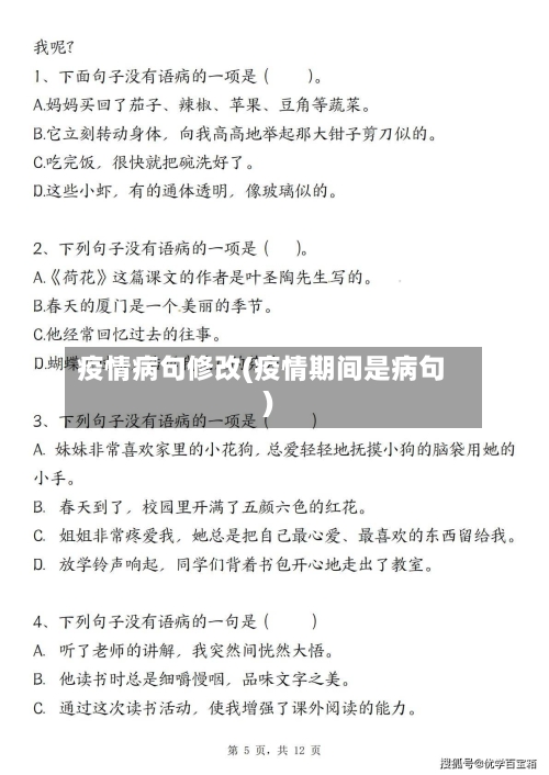 疫情病句修改(疫情期间是病句)