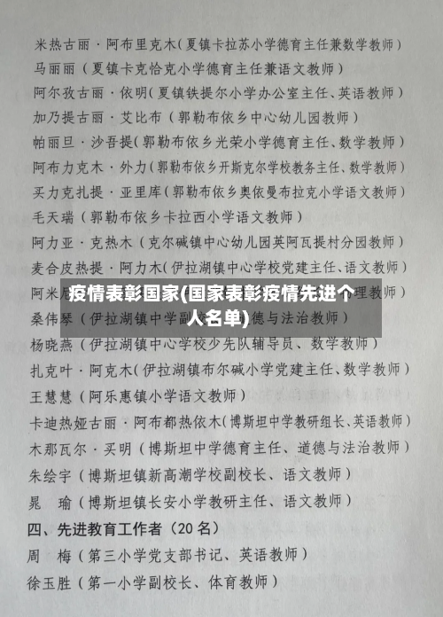 疫情表彰国家(国家表彰疫情先进个人名单)