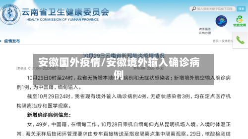 安徽国外疫情/安徽境外输入确诊病例