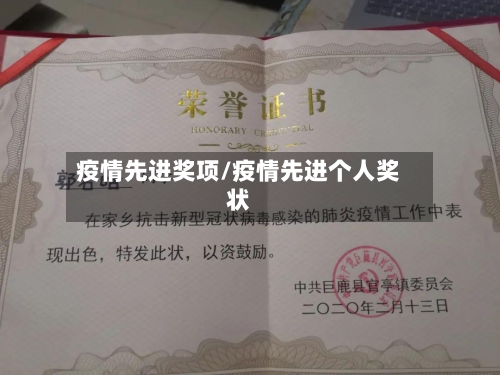 疫情先进奖项/疫情先进个人奖状