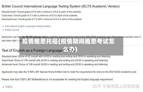 疫情雅思托福(疫情期间雅思考试怎么办)