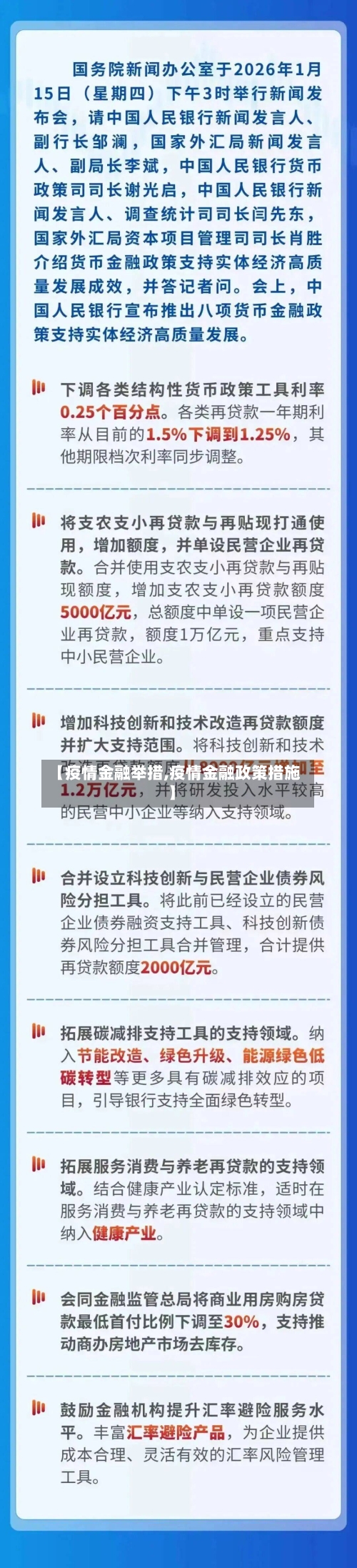 【疫情金融举措,疫情金融政策措施】