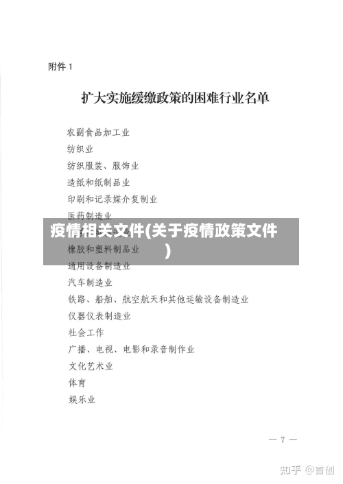 疫情相关文件(关于疫情政策文件)