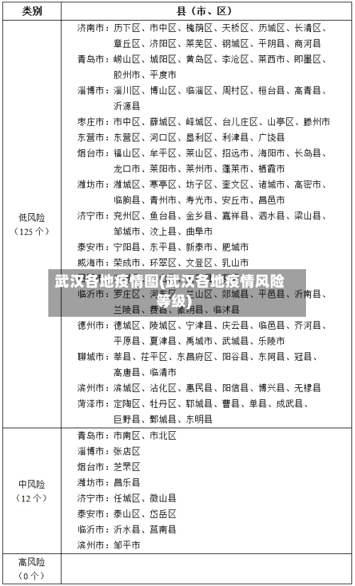 武汉各地疫情图(武汉各地疫情风险等级)