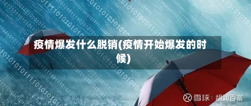 疫情爆发什么脱销(疫情开始爆发的时候)